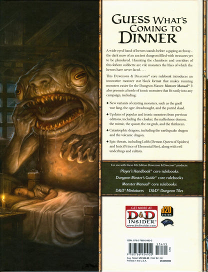 DUNGEONS & DRAGONS MONSTER MANUAL 3 - 25384 - RPG RELIQUARY