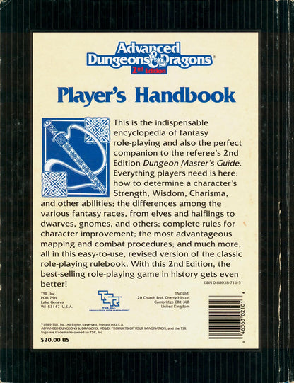 DUNGEONS & DRAGONS - PLAYERS HANDBOOK 2E - 2101