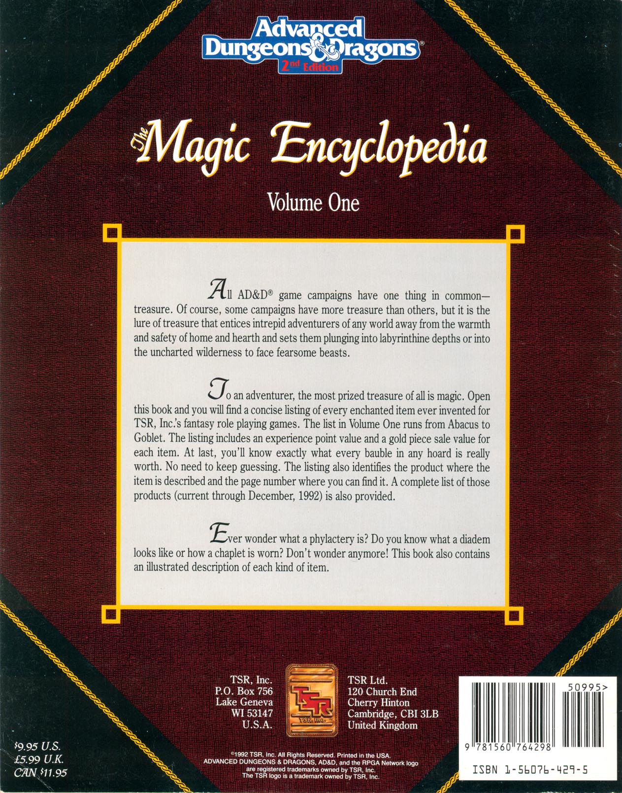DUNGEONS & DRAGONS - THE MAGIC ENCYCLOPEDIA: VOLUME 1 - 9232 - RPG RELIQUARY