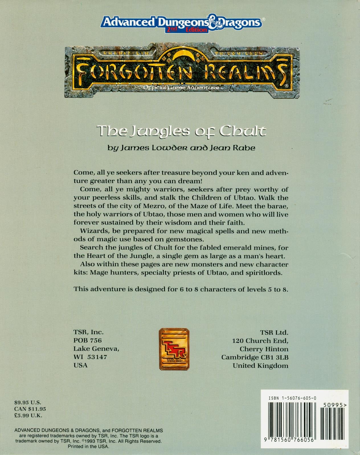 DUNGEONS & DRAGONS - FORGOTTEN REALMS: THE JUNGLES OF CHULT - 9389 - RPG RELIQUARY