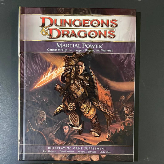 DUNGEONS & DRAGONS - MARTIAL POWER - OPTIONS FOR FIGHTERS RANGERS ROGUES & WARLOCKS - 21789 4TH EDITION - RPG RELIQUARY