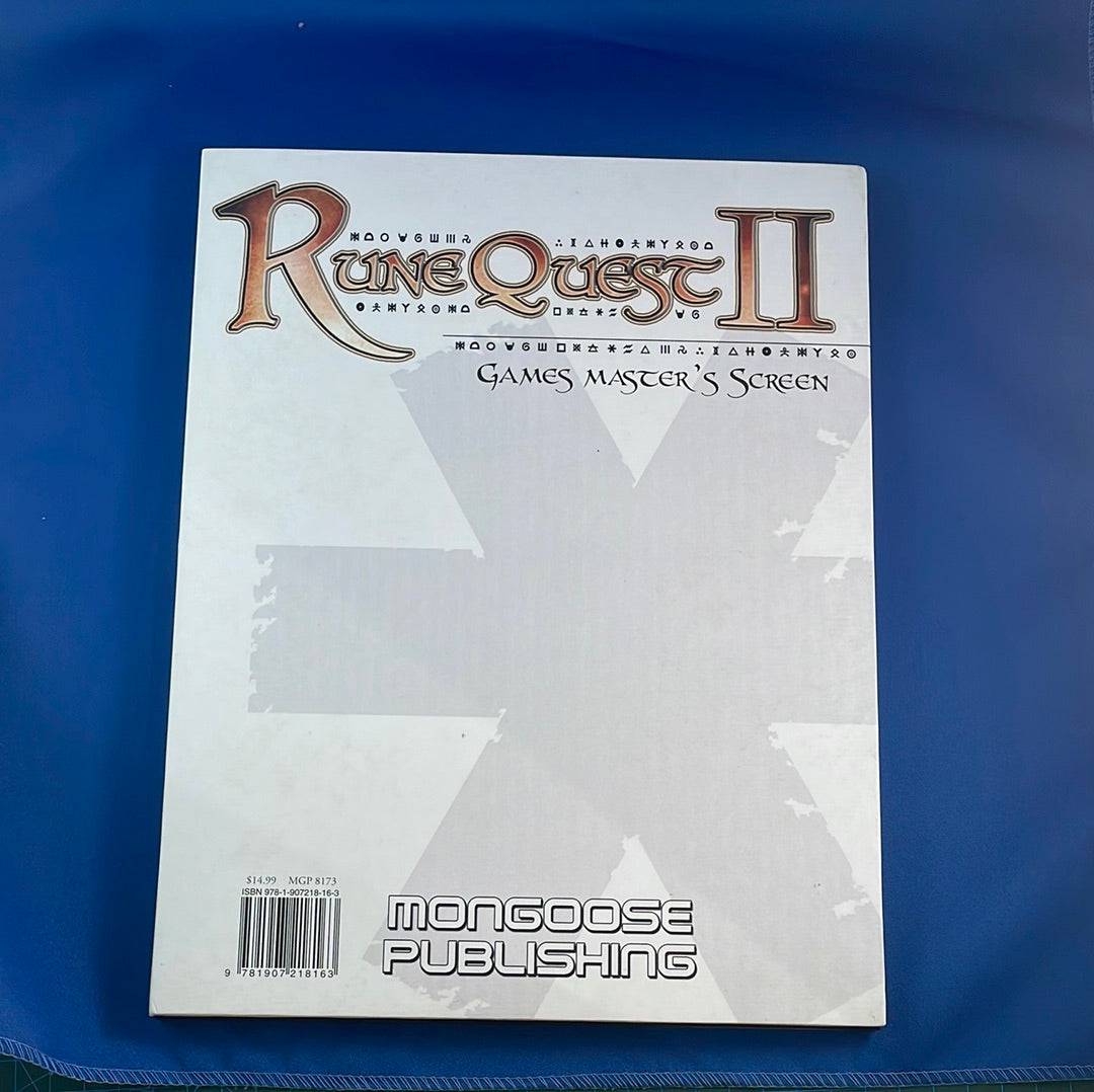 RUNEQUEST II - GAMES MASTERS SCREEN - MGP8173 MONGOOSE PUBLISHING - RPG RELIQUARY