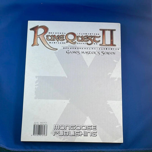 RUNEQUEST II - GAMES MASTERS SCREEN - MGP8173 MONGOOSE PUBLISHING - RPG RELIQUARY